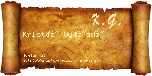 Kristó Győző névjegykártya